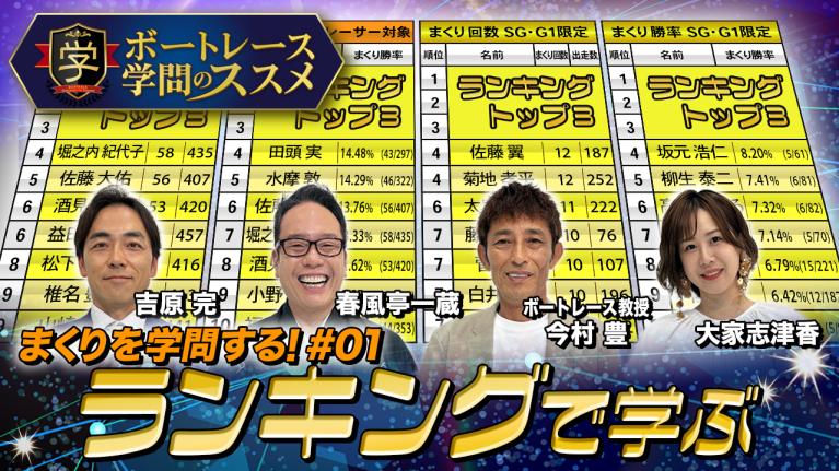 【今村豊が教授？】まくりを学問する【前編】「ランキングで学ぶ」ボートレース知的バラエティ番組がスタート！ボートレース学問のススメ